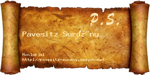Pavesitz Surány névjegykártya